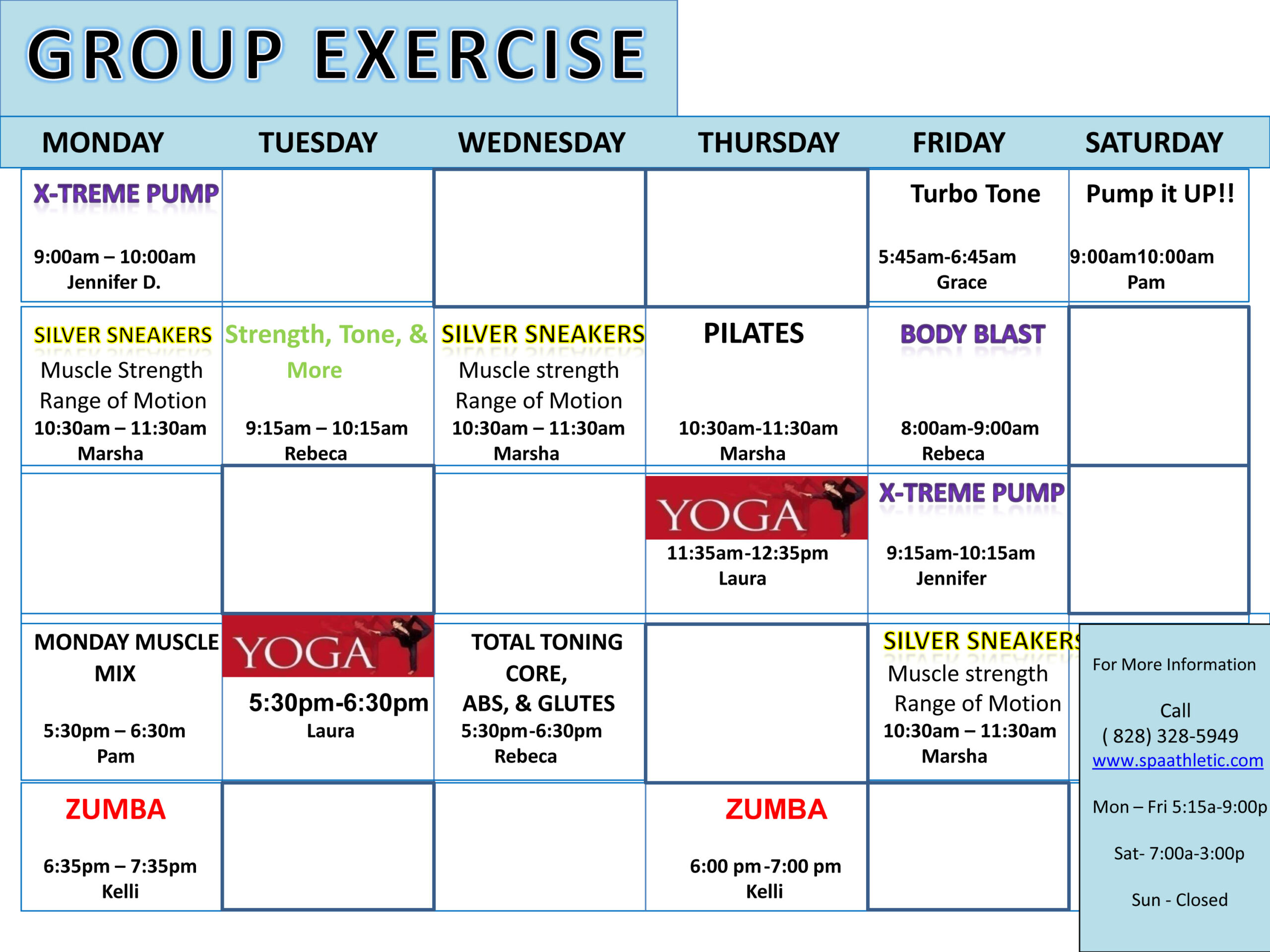 Group Exercise Schedule